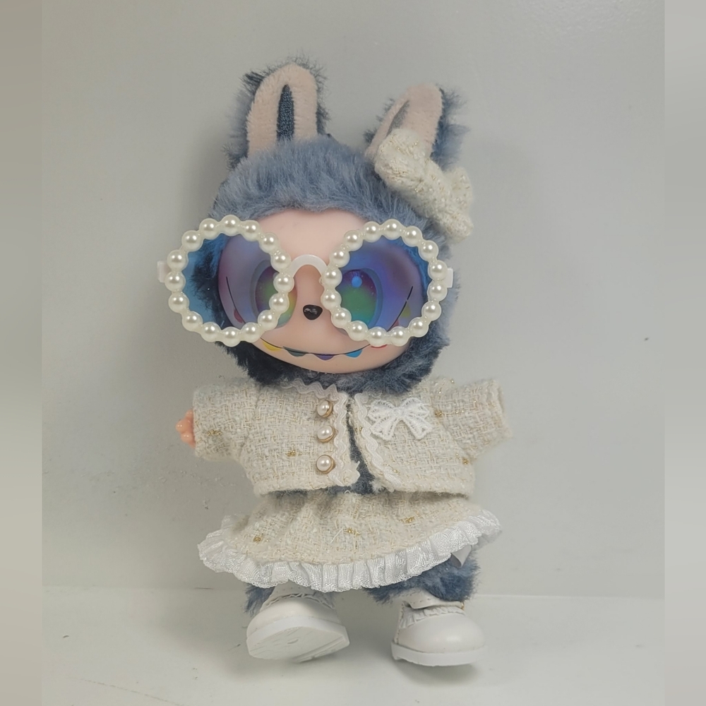 Labubu Pearl Outfit, Sunglasses Skirt Set & Shoes
